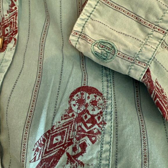 Barn Fly Own Themed Snap Button  Shirt - Large - Picture 3 of 11